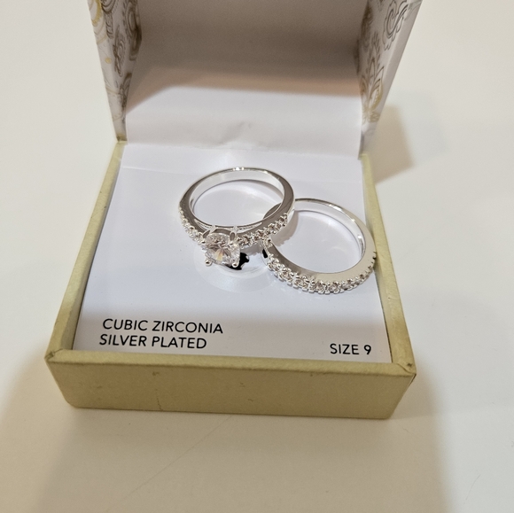 Charter Club Cubic Zirconia Silver Plated Ring Set - Picture 1 of 6